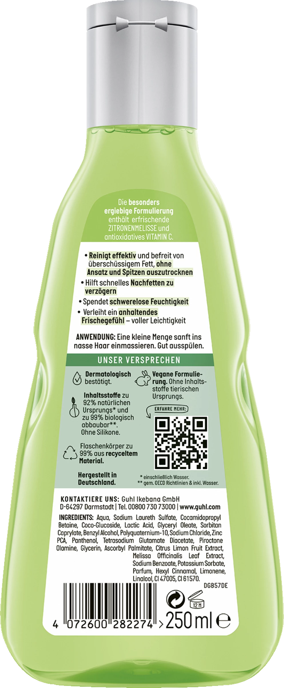 Guhl Frische & Leichtigkeit Anti-Fett Shampoo 2 Guhl Frische & Leichtigkeit Anti-Fett Shampoo – Bild 2