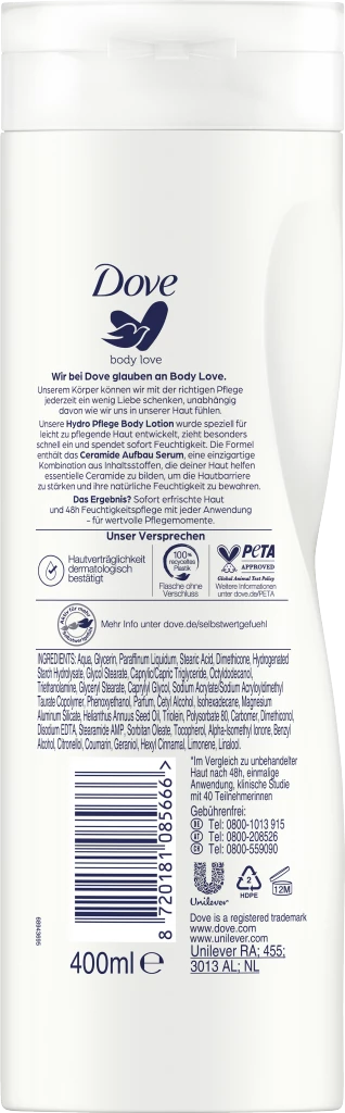 DOVE Body Love Hydro Pflege Body Lotion 2 DOVE Body Love Hydro Pflege Body Lotion – Bild 2