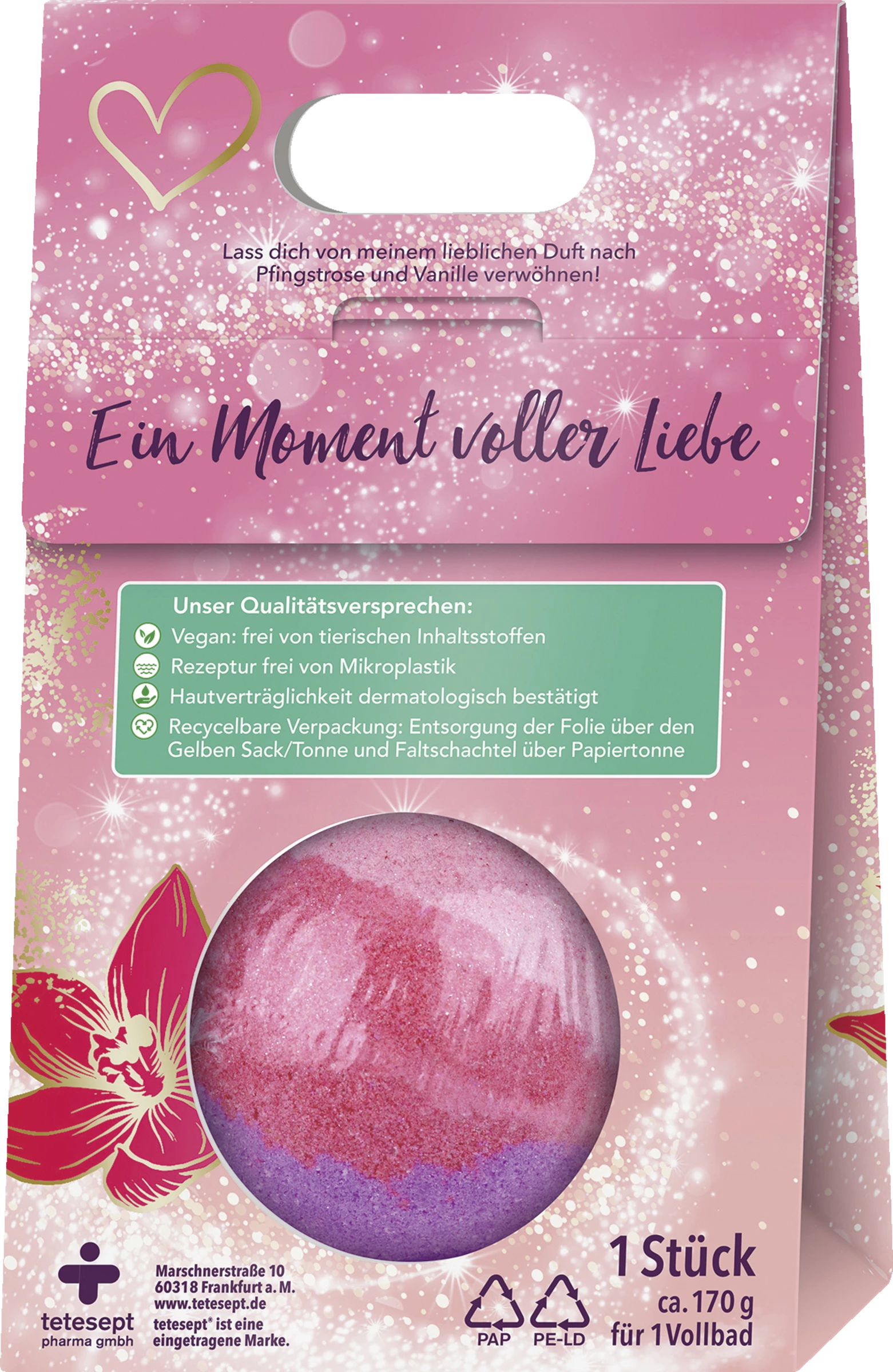 T By Tetesept Pflegender Sprudelball Ein Moment Voller Liebe 2 T By Tetesept Pflegender Sprudelball Ein Moment Voller Liebe – Bild 2