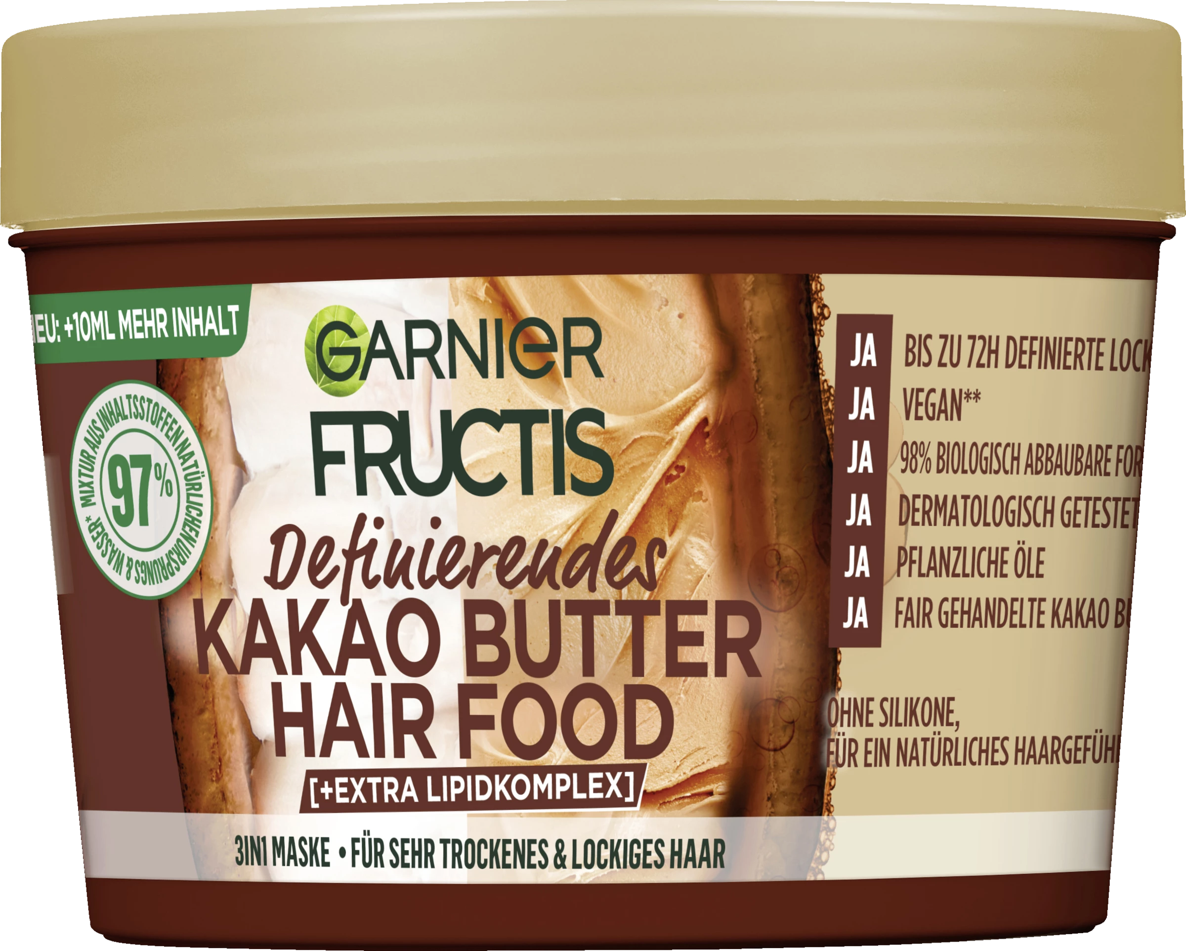 Garnier Fructis Definierendes Kakao Butter Hair Food 3in1 Maske 1 Garnier Fructis Definierendes Kakao Butter Hair Food 3in1 Maske
