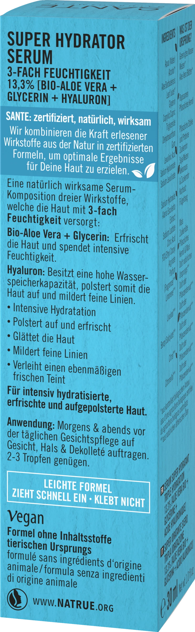 Sante Super Hydrator Serum 3-fach Feuchtigkeit 4 Sante Super Hydrator Serum 3-fach Feuchtigkeit – Bild 4