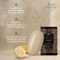 Tesori D'Oriente Aromatische Seife HAMMAM Arganöl & Orangenblüte 5 Tesori D'Oriente Aromatische Seife HAMMAM Arganöl & Orangenblüte -Compeed Geschäft MAM 9386544 SHOP IMAGE 1.4