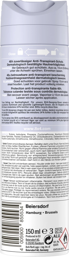 8x4 Anti-Transpirant Spray N°1 Pure Aqua 2 8x4 Anti-Transpirant Spray N°1 Pure Aqua – Bild 2